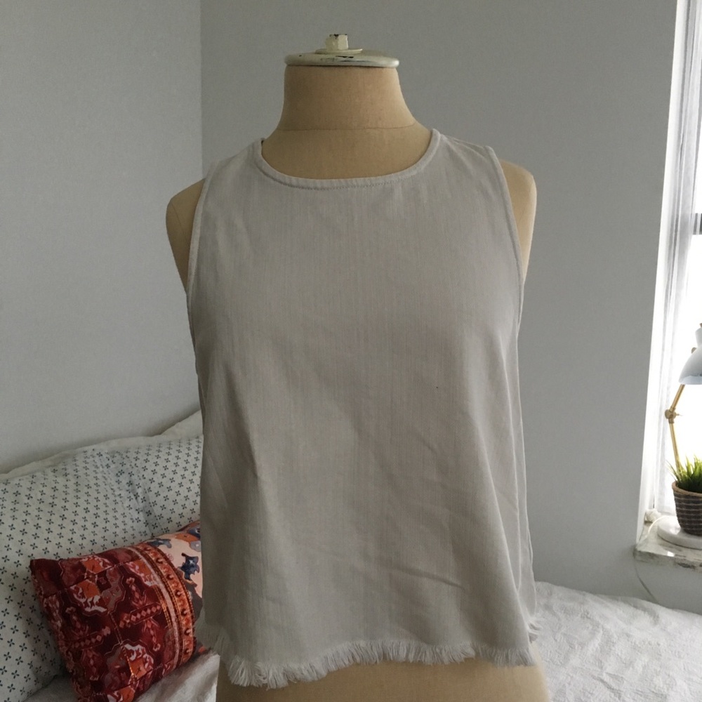 AE Off White Fringe Tank - ALL MUST GO SALE!